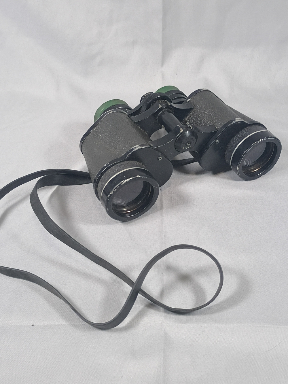 Vintage Black Porro Prism Binoculars with Neck Strap • Classic Hunting Birding